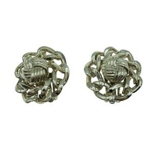 Vintage Coro Gold Knot Clip-On Earrings
